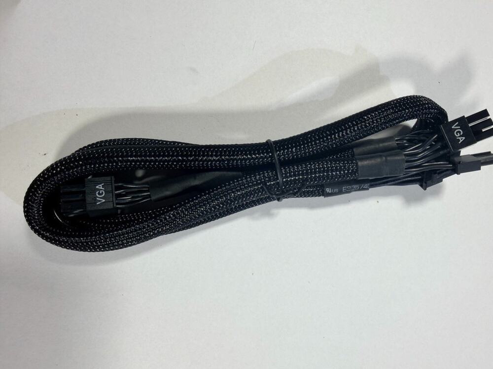 PCIe VGA Power Cable 8-Pin to 6+2-Pin Black Sleeved Modular PSU Cable — Single